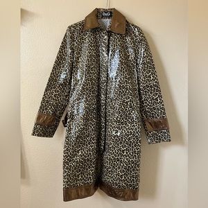 DOLCE & GABBANA DOLCE CHEETAH RAIN TRENCH COAT